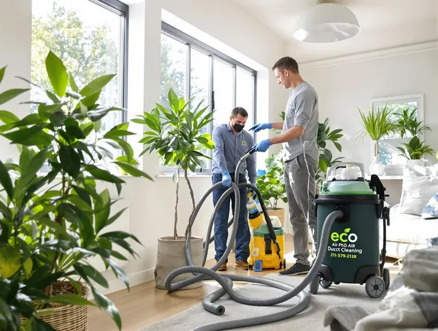 Wareham Air Duct Cleaning technician performing eco-friendly duct cleaning using sustainable methods in Wareham