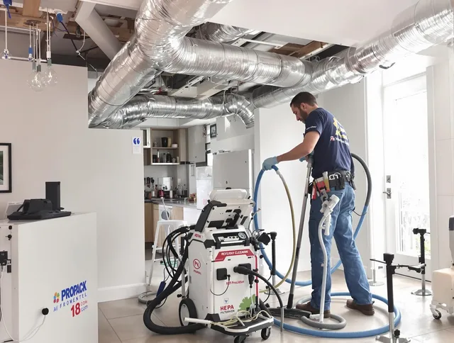 Wareham Air Duct Cleaning technician performing advanced pure duct cleaning with specialized equipment in Wareham