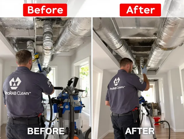 Wareham Air Duct Cleaning expert performing thorough residential duct cleaning in a Wareham home
